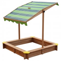 Spatiu de joaca cu nisip Lily Sandpit  - Lada cu nisip din lemn pentru gradina- cu copertina biton Verde UV 50+